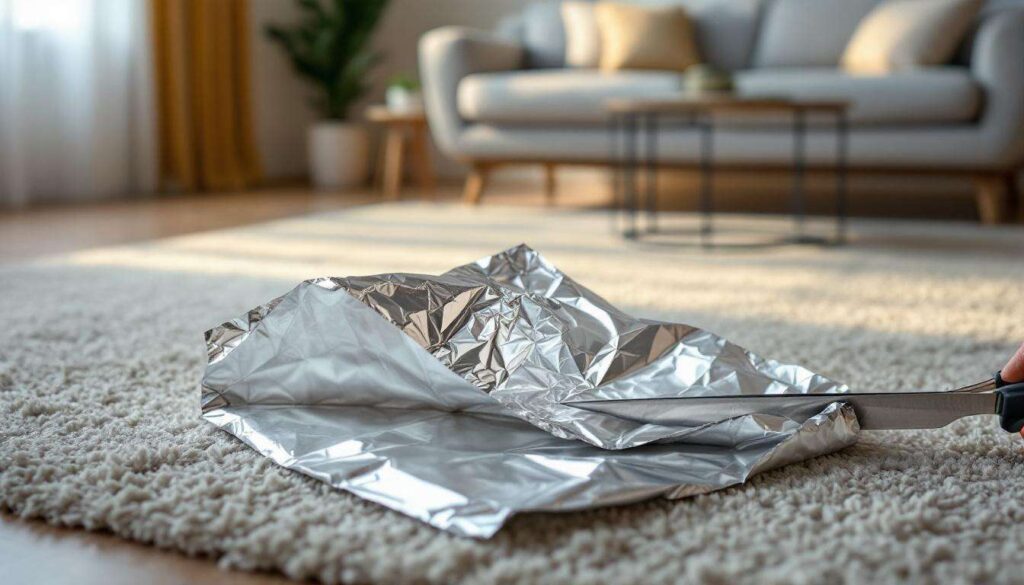 Schneide ein Stück Alufolie ab und lege es unter das Sofa – es löst ein lästiges Problem